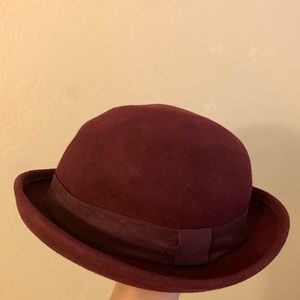 NWT Maroon Bowler hat